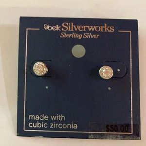 Belk Silverworks earrings with cubic zirconia